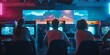 © kiimoshi - Blurry photo of people playing retro arcade video games in a dark arcade