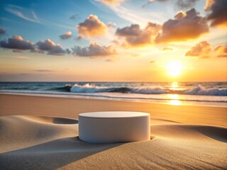 sunset on the beach product placement background