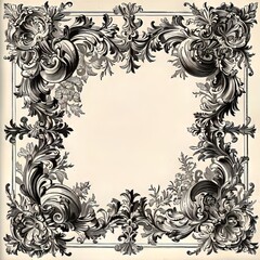 Wall Mural - Floral Frames in Black and White