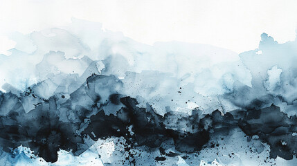 Wall Mural - Sky blue, Black and White watercolor texture 