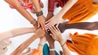 © Dara - A powerful image of multicultural women joining forces, embodying the spirit of unity and sisterhood. isolated white background