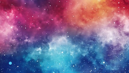 Wall Mural - watercolour the colourful night sky with stars