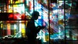 © yailek - A construction worker is working on a building with stained glass windows.