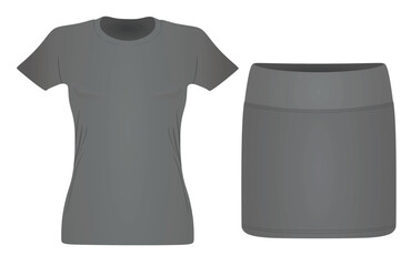 Wall Mural - T shirt and mini skirt. vector