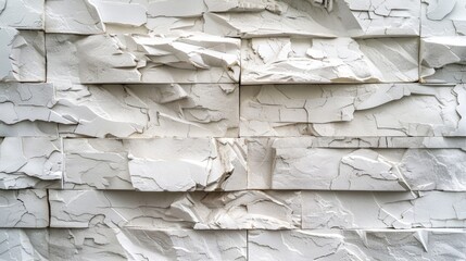 Wall Mural - Texture of a white stone wall for background decoration in interior design