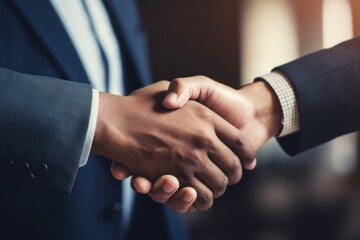 Business handshake between two male professionals in suits