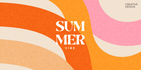 Wall Mural - creative concept of summer bright cover, card or poster in minimal style for corporate identity, bra