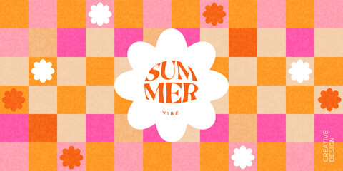 Wall Mural - creative concept of summer bright cover, card or poster in minimal style for corporate identity, bra