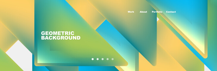 Colorful fluid gradient triangles and squares web site template. Vector Illustration For Wallpaper, Banner, Background, Card, Book Illustration, landing page