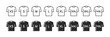 © 4luck - T-Shirt size icon set. Clothing size label tags. Vector illustration.