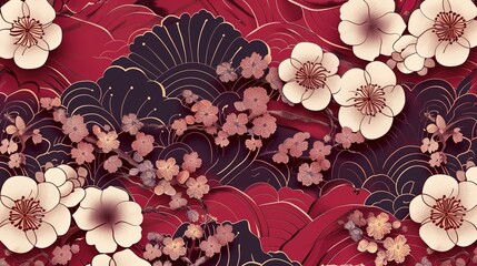 Asian pattern wallpaper