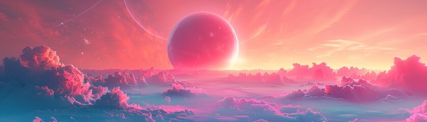 Poster - Pink Planet Sunset.