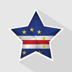 Sticker - Cape Verde Flag Star Shape Icon