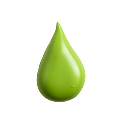 Canvas Print - a green drop made out of play-doh, white background