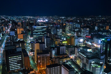 Wall Mural - 宮城県仙台市 AERビル、展望テラスから見る仙台の夜景