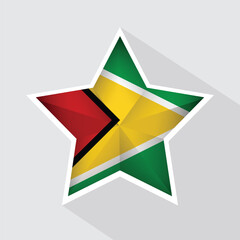 Canvas Print - Guyana Flag Star Shape Icon