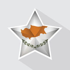 Wall Mural - Cyprus Flag Star Shape Icon