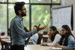 © GoodandEvil - Person lecturing to blurred students