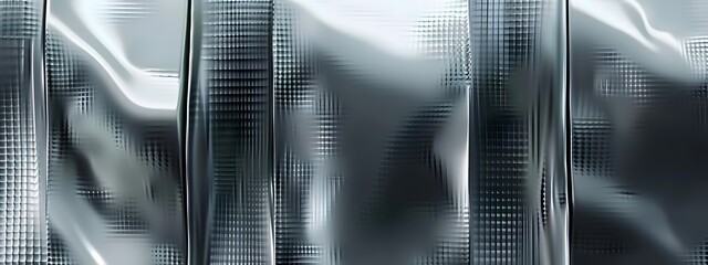 Wall Mural - monochrome abstract 3d background with metallic textures and smooth surfaces, futuristic design