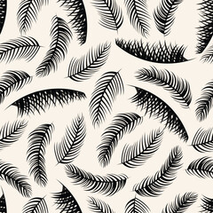 Wall Mural - seamless pattern of coconut or palm leaves