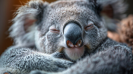 Wall Mural - Dreamy koala: close-up of his peaceful face