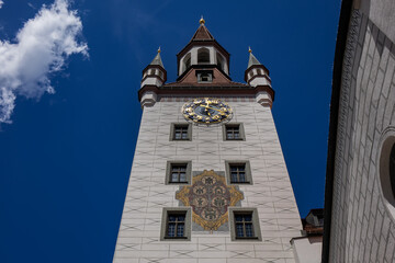 Wall Mural - Late-gothic style Old Town Hall (Altes Rathaus, 1470 - 1480) building (now Toy Museum - Spielzeugmuseum) at Marienplatz square in Munich. MUNICH, GERMANY.