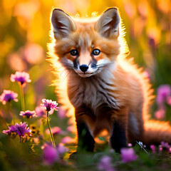 red fox in a field