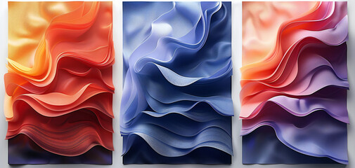 Wall Mural - Abstract Colorful Wavy Backgrounds