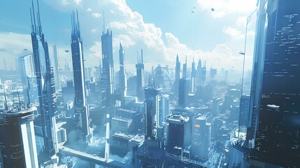 Sticker - Sci-Fi Cityscape