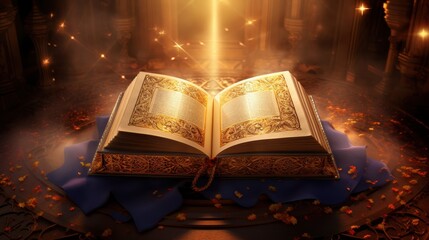 Holy quran with rays