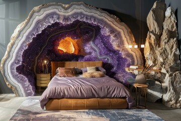 Wall Mural - Luxury bedroom with stone design