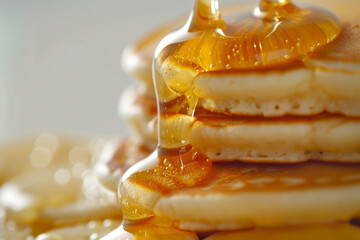 Wall Mural - A stack of pancakes with syrup on top