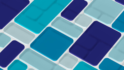 Abstract background blue glass 3d plates