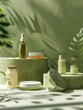 © vefimov - Variety of skin care products displayed on a table, ideal for showcasing or demonstrating products