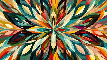 Wall Mural - Beautiful abstract colorful flower design