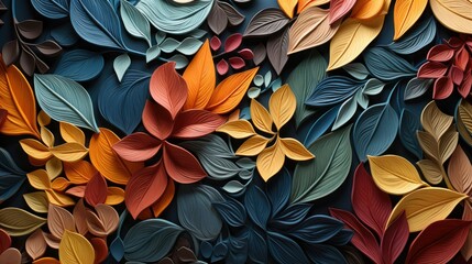 Canvas Print - Intriguing leaf patterns in harmonious arrangement