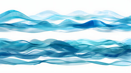 Wall Mural - set of water waves, isolated on isolated on white background, flat design, png