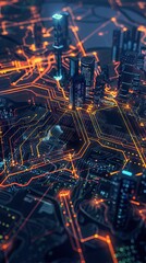 Wall Mural - Abstract Digital Background Science Technology Networks Big Data Link 3D . AI generated illustration