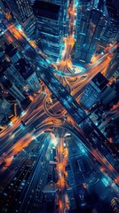 Wall Mural - Abstract Digital Background Science Technology Networks Big Data Link 3D . AI generated illustration