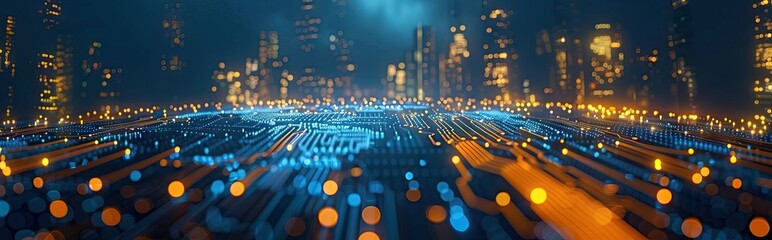 Wall Mural - Abstract Digital Background Science Technology Networks Big Data Link 3D . AI generated illustration