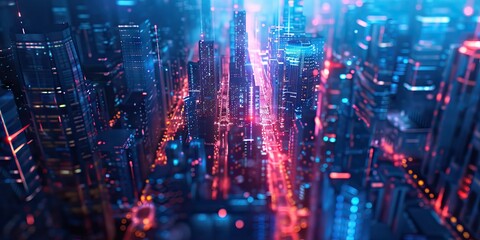 Wall Mural - Abstract Digital Background Science Technology Networks Big Data Link 3D . AI generated illustration