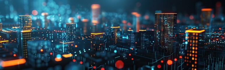 Wall Mural - Abstract Digital Background Science Technology Networks Big Data Link 3D . AI generated illustration