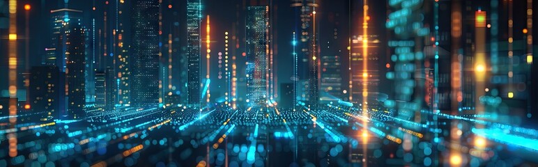 Wall Mural - Abstract Digital Background Science Technology Networks Big Data Link 3D . AI generated illustration