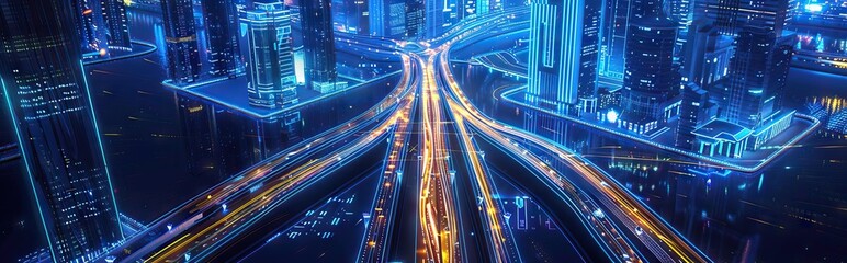 Wall Mural - Abstract Digital Background Science Technology Networks Big Data Link 3D . AI generated illustration