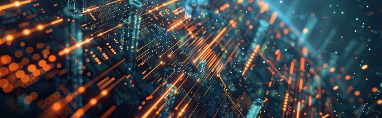 Wall Mural - Abstract Digital Background Science Technology Networks Big Data Link 3D . AI generated illustration