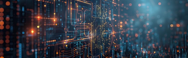 Wall Mural - Abstract Digital Background Science Technology Networks Big Data Link 3D . AI generated illustration