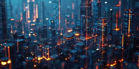 Wall Mural - Abstract Digital Background Science Technology Networks Big Data Link 3D . AI generated illustration