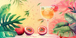© alenagurenchuk - A vibrant illustration of a tropical cocktail with passion fruit and citrus