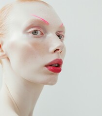 Poster - A woman with pink lips and red eyeshadow