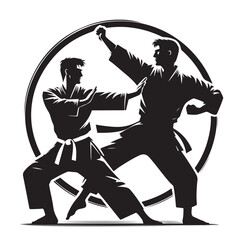 Wall Mural - Set of Martial Arts Silhouette Vector Design